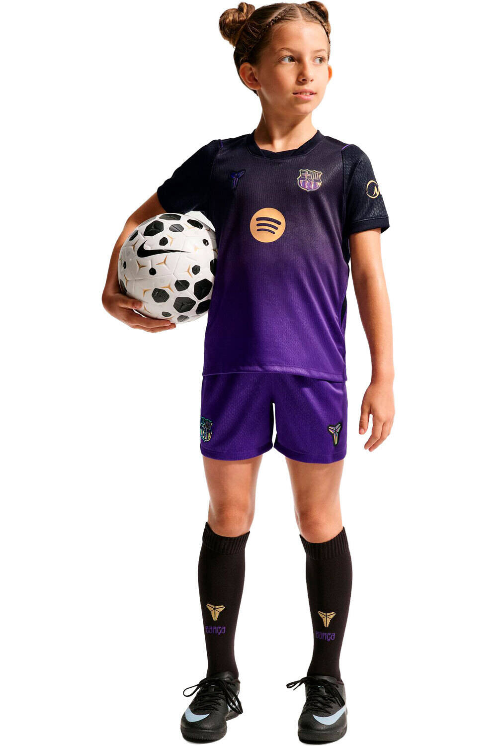Nike equipación fútbol niño BARCELONA 27 LK NK DF KIT STAD AW vista frontal