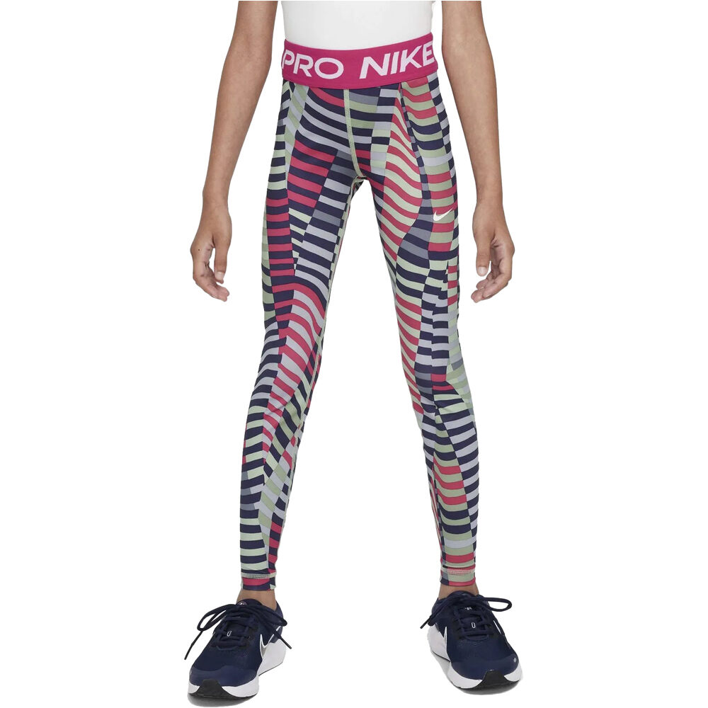Nike malla larga niña G NP DF TGHT SPORT AOP vista frontal