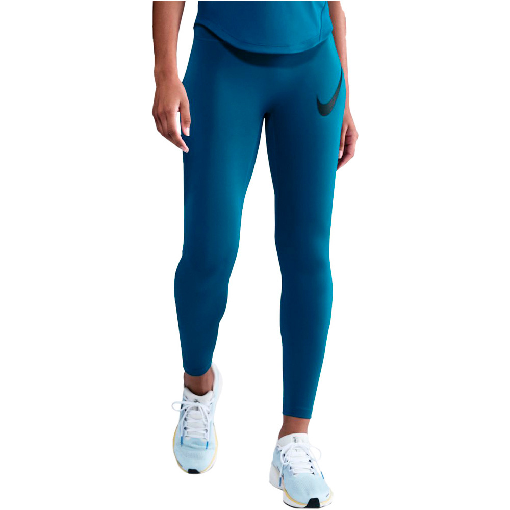 Nike malla larga running mujer W NK DF TEMPO HR 7/8 TGT SWHBR vista frontal