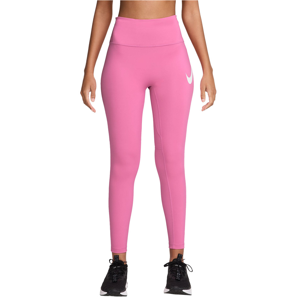 Nike malla larga running mujer W NK DF TEMPO HR 7/8 TGT SWHBR vista frontal