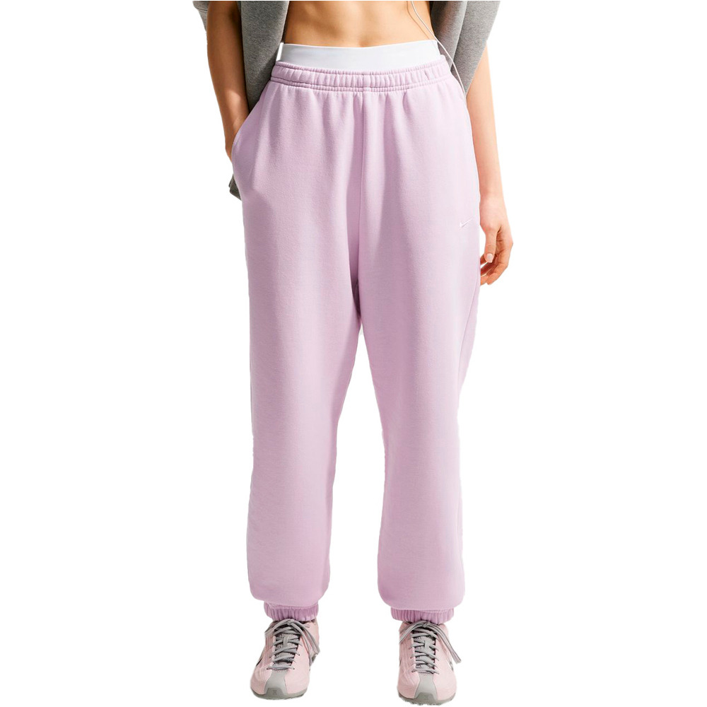 Nike pantalón mujer W NK STDO FLC MW HR OS CFF PNT vista frontal