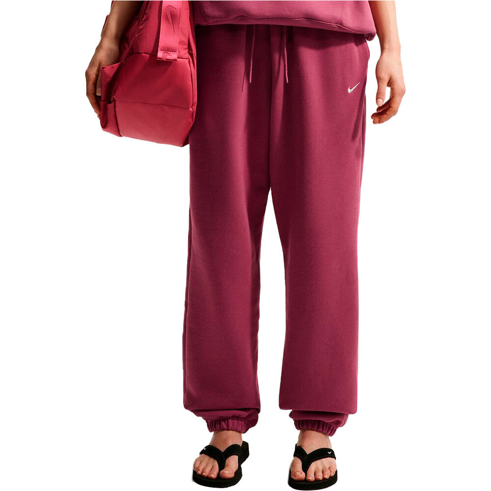 Nike pantalón mujer W NK STDO FLC MW HR OS CFF PNT vista frontal