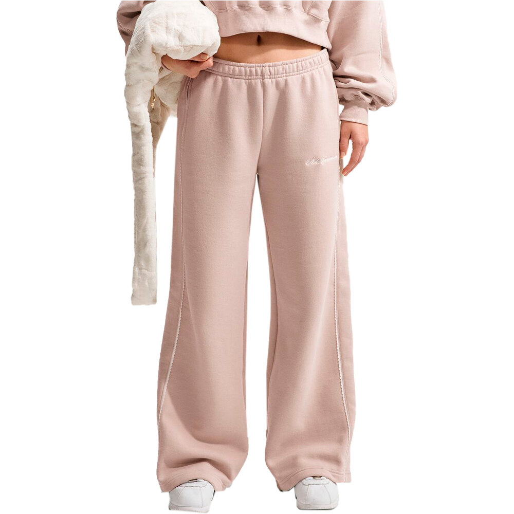 Nike pantalón mujer W NK STDO FLC MW MR SCALLOP WL vista frontal