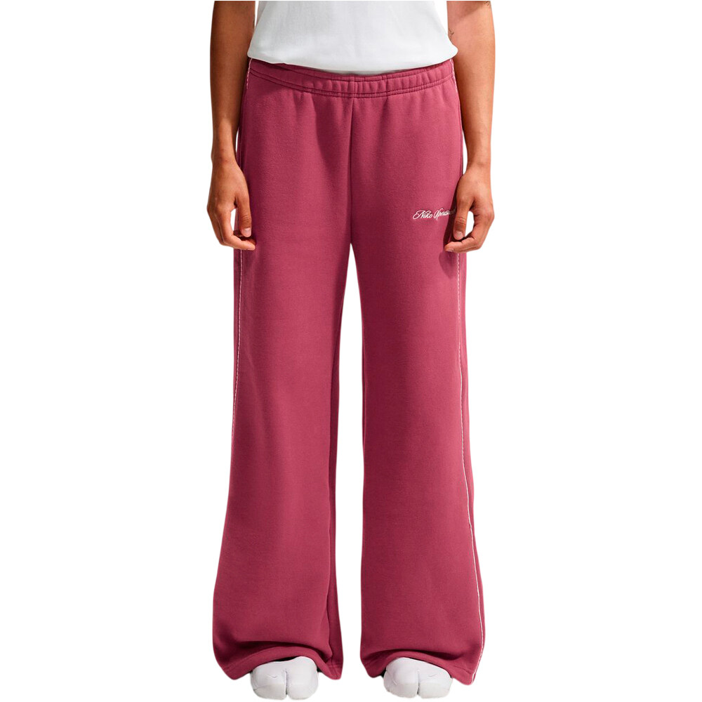 Nike pantalón mujer W NK STDO FLC MW MR SCALLOP WL vista frontal