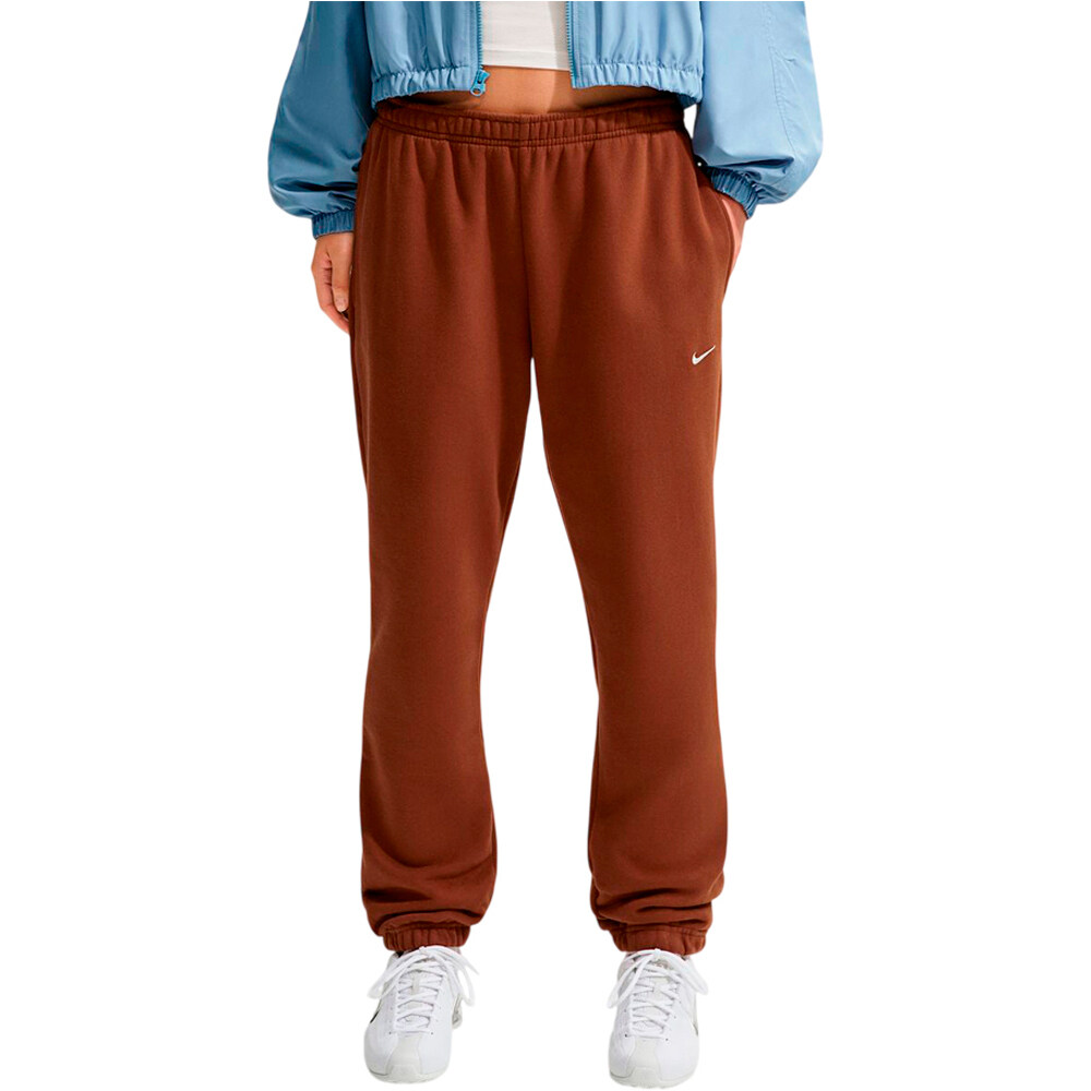 Nike pantalón mujer W NK STDO FLC MW MR STD CF PNT vista frontal