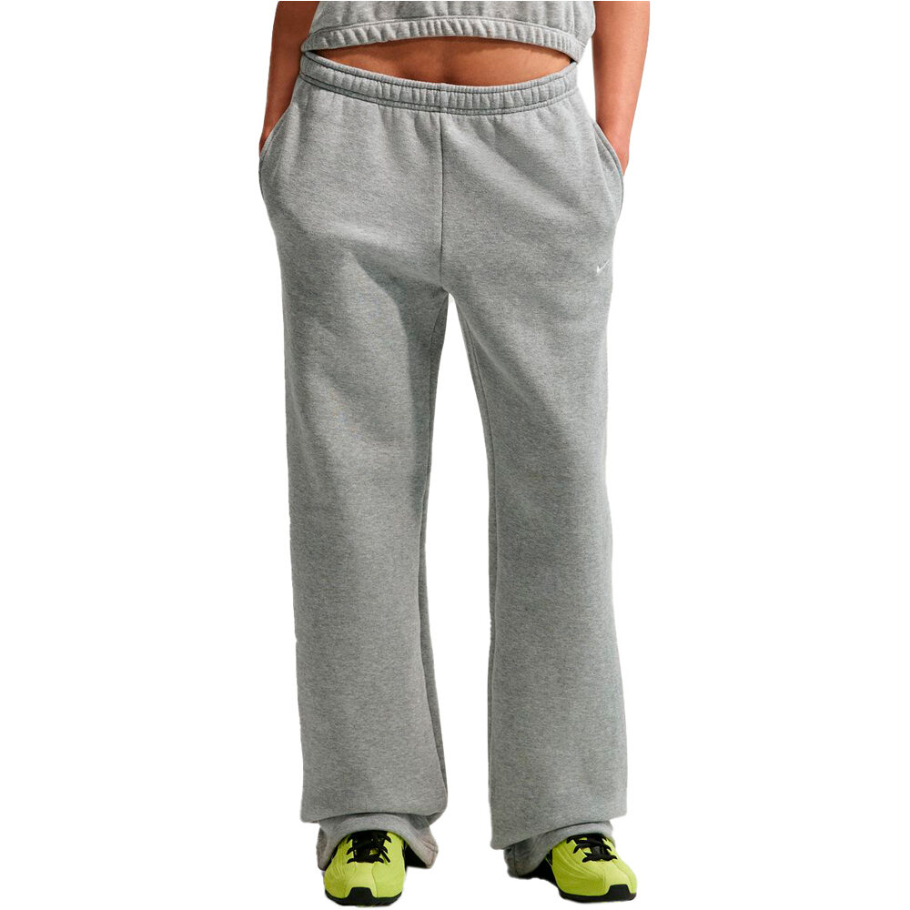 Nike pantalón mujer W NK STDO FLC MW MR STD OH PNT vista frontal