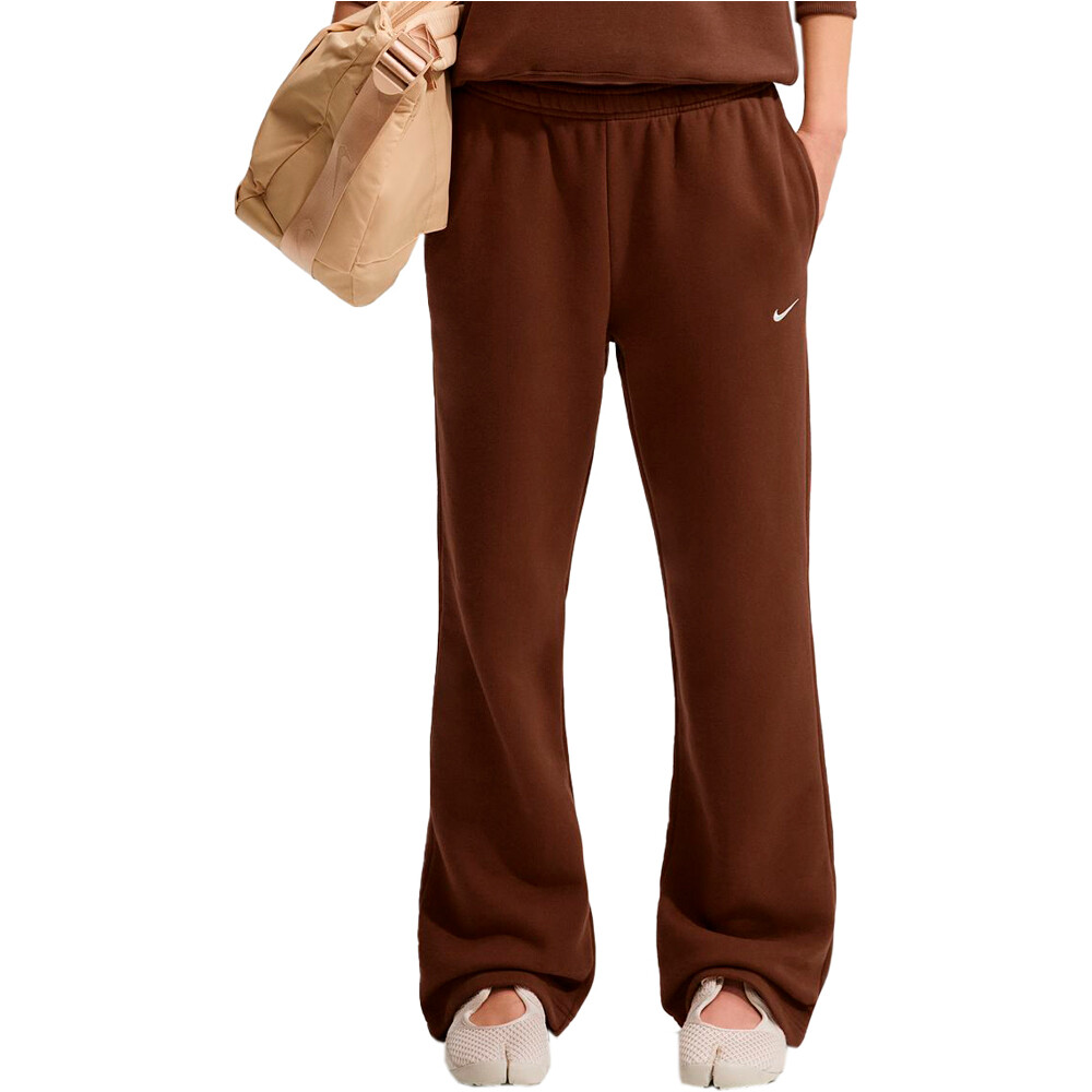Nike pantalón mujer W NK STDO FLC MW MR STD OH PNT vista frontal