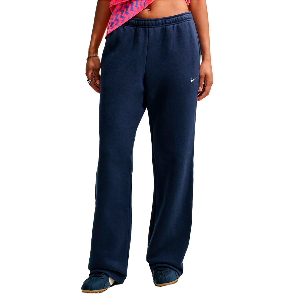 Nike pantalón mujer W NK STDO FLC MW MR STD OH PNT vista frontal