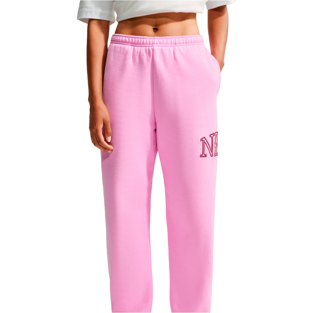 Nike pantalón mujer W NK STDO FLC MW OS LGO CF PNT vista detalle