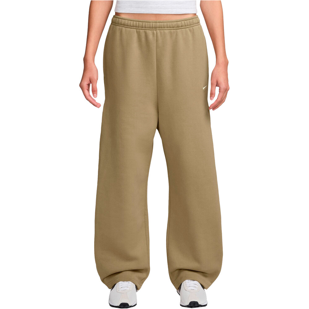 Nike pantalón mujer W NK STDO FLC MW PLTD SNP PNT vista frontal