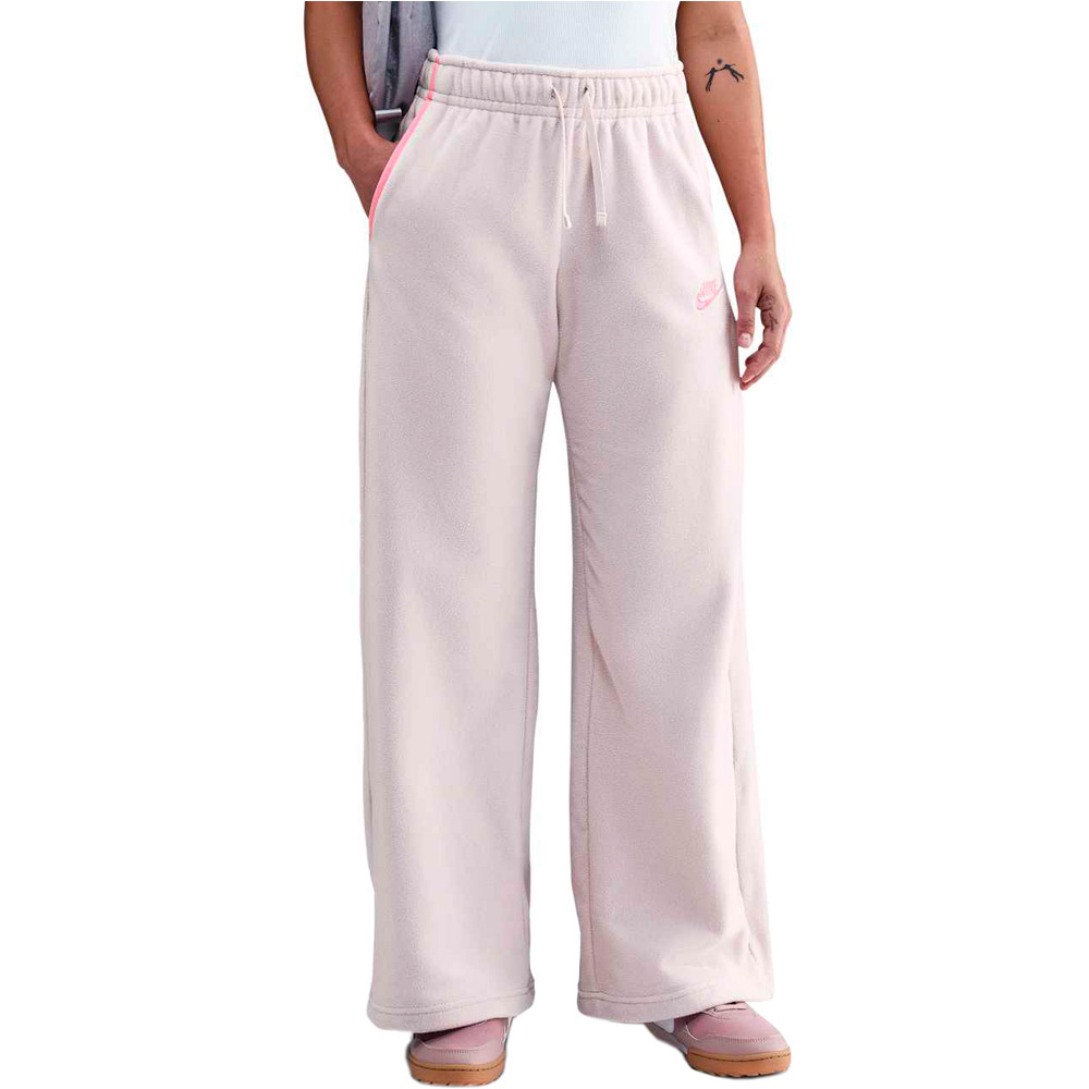 Nike pantalón mujer W NSW CLUB FLC CZY MR WIDE PNT vista frontal