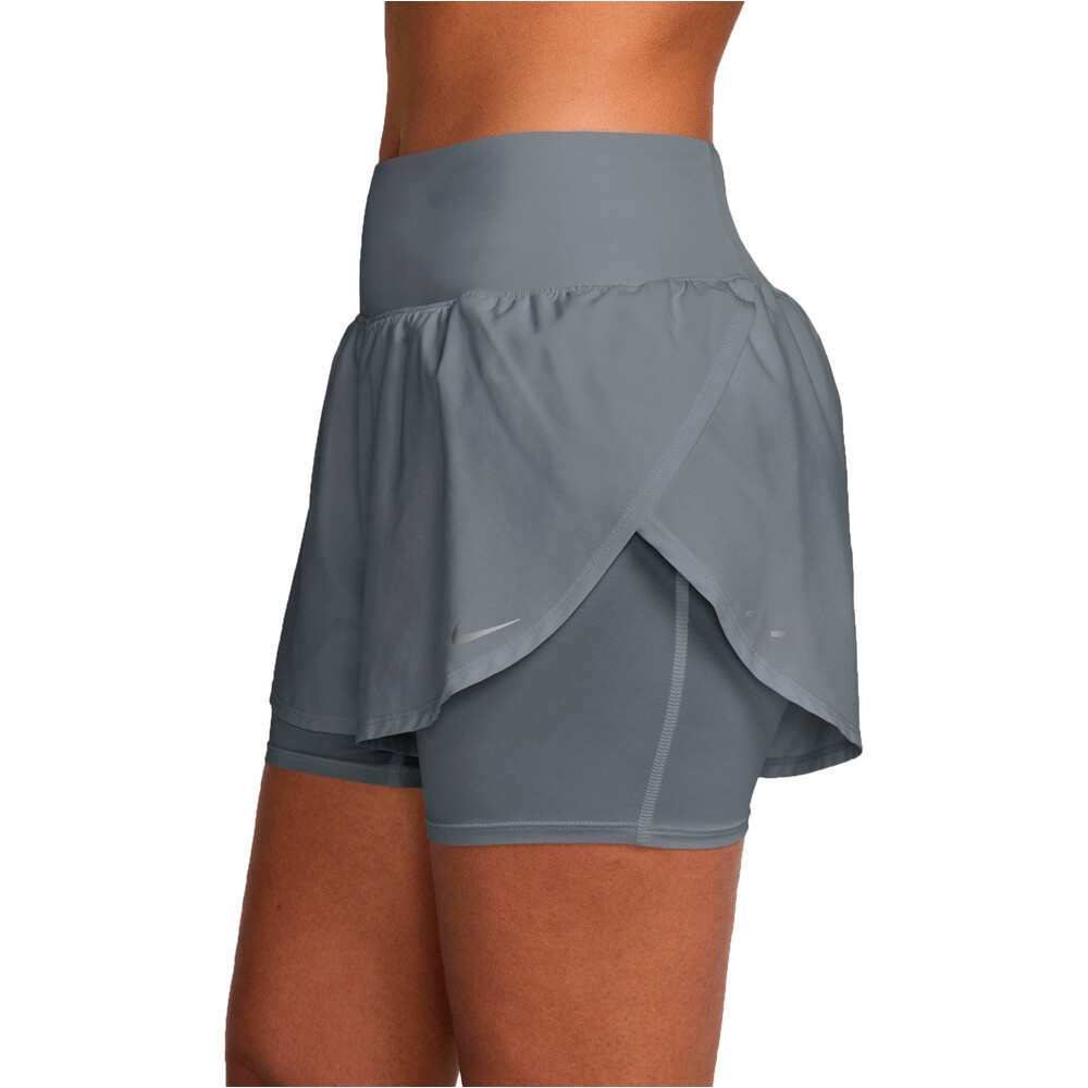 Nike pantalón running mujer W NK FLOW DF HR 2N1 SHRT vista detalle