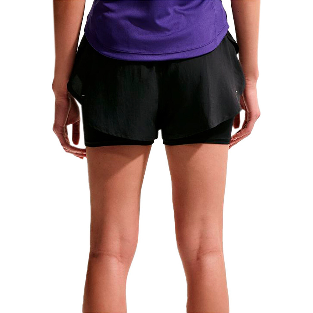 Nike pantalón running mujer W NK FLOW DF HR 2N1 SHRT vista trasera