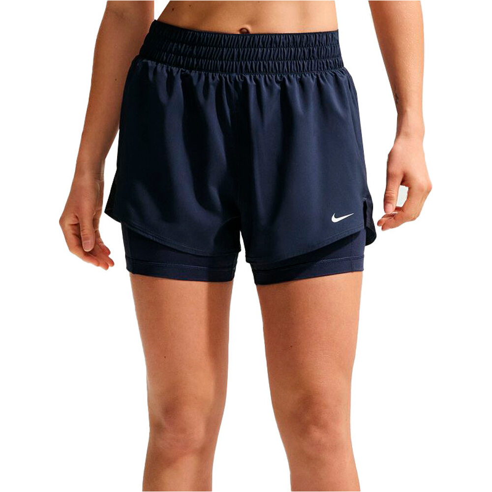 Nike pantalón running mujer W NK ONE DF HR 3IN 2N1 SHORT vista frontal