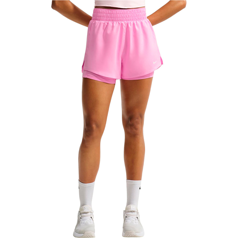 Nike pantalón running mujer W NK ONE DF HR 3IN 2N1 SHORT vista frontal