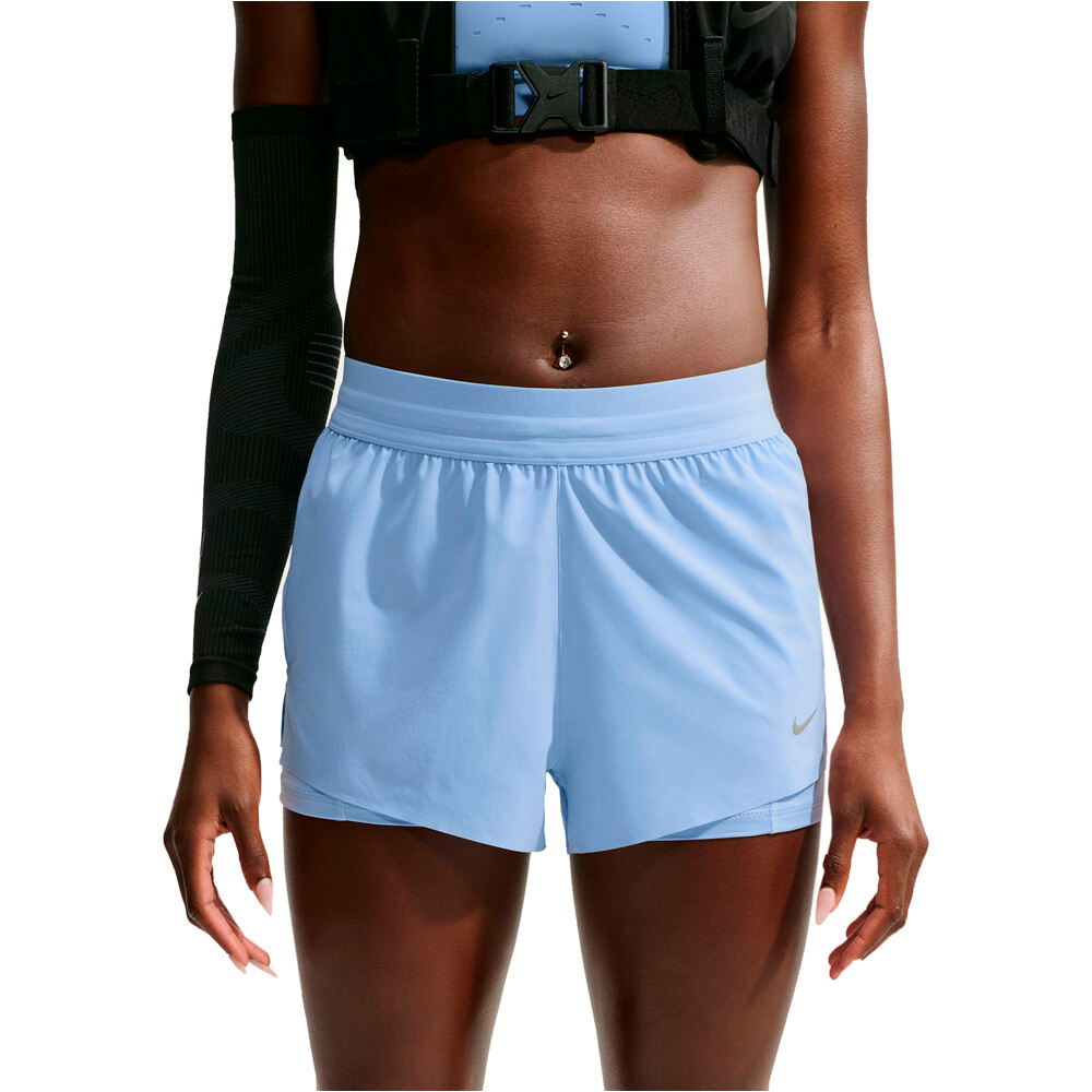 Nike pantalón running mujer W NK SWIFT DF MR 2N1 SHRT vista detalle