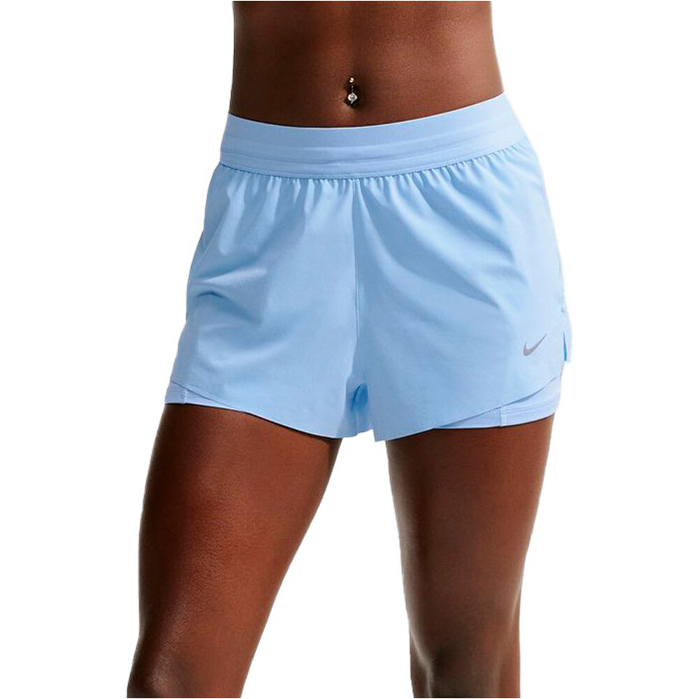 Nike pantalón running mujer W NK SWIFT DF MR 2N1 SHRT vista frontal