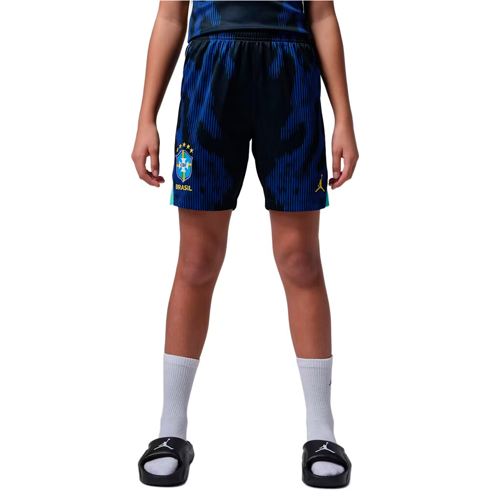 Nike pantalones fútbol oficiales niño CBF Y NK DF SHORT STAD AW3 vista frontal