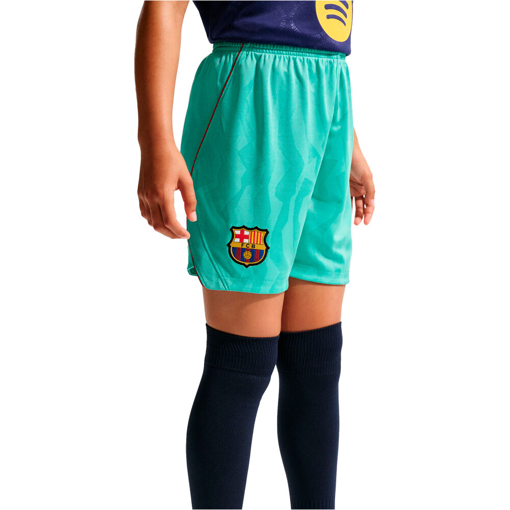 Nike pantalones fútbol oficiales niño FCB Y NK DF SHORT STAD 3R vista detalle