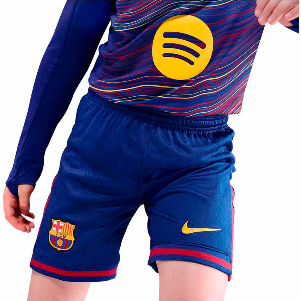 Nike pantalones fútbol oficiales niño FCB Y NK DF SHORT STAD HM vista detalle