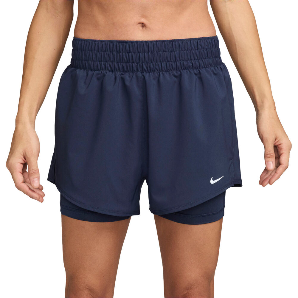 Nike pantalones y mallas cortas fitness mujer W NK ONE DF HR 3IN 2N1 SHORT vista frontal