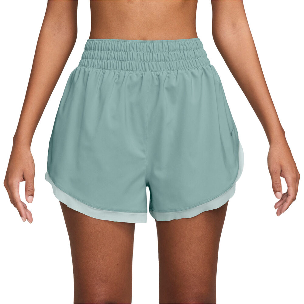 Nike pantalones y mallas cortas fitness mujer W NK ONE DF HR 3IN BR SHORT CP vista frontal