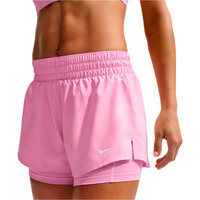 Nike pantalones y mallas cortas fitness mujer W NK ONE DF MR 3IN 2N1 SHORT 03