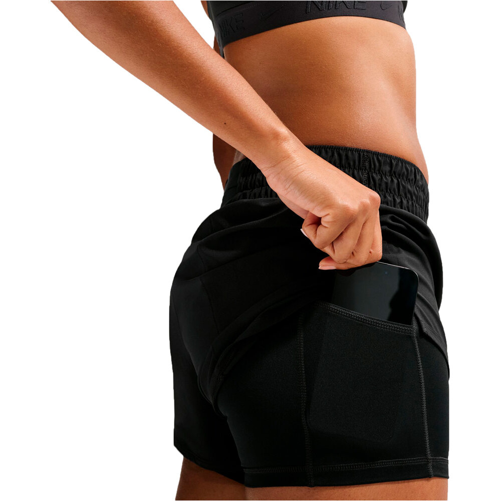 Nike pantalones y mallas cortas fitness mujer W NK ONE DF MR 3IN 2N1 SHORT vista detalle