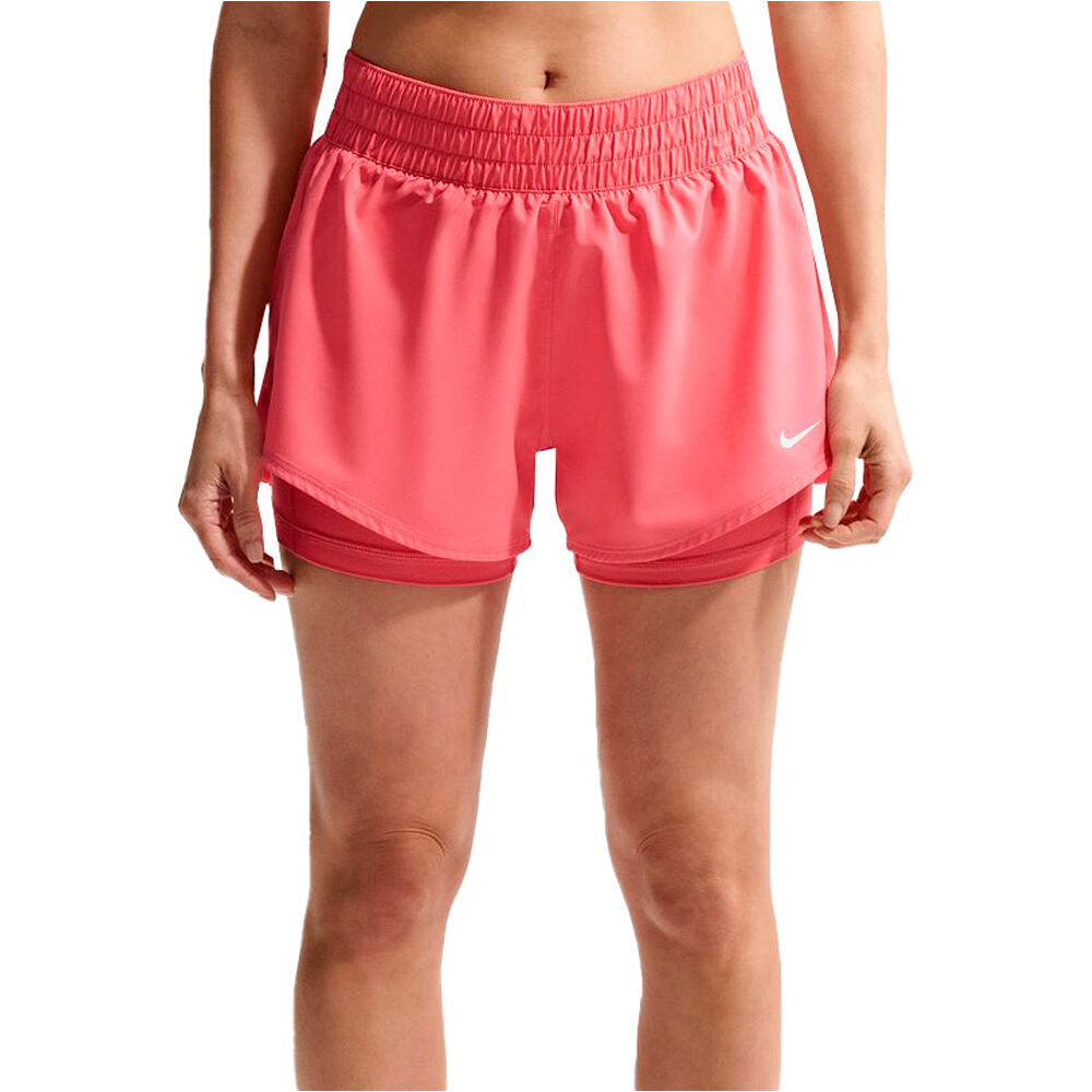 Nike pantalones y mallas cortas fitness mujer W NK ONE DF MR 3IN 2N1 SHORT vista frontal