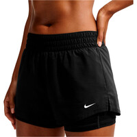 Nike pantalones y mallas cortas fitness mujer W NK ONE DF MR 3IN 2N1 SHORT vista frontal