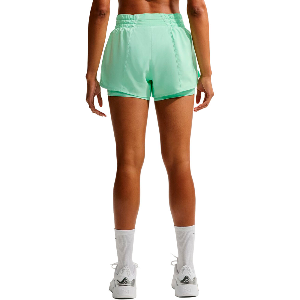 Nike pantalones y mallas cortas fitness mujer W NK ONE DF MR 3IN 2N1 SHORT vista trasera