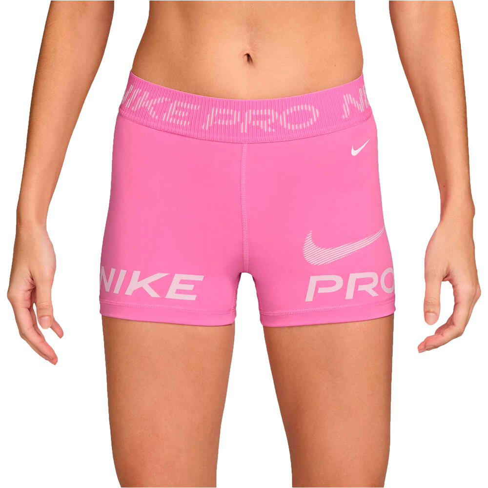 Nike pantalones y mallas cortas fitness mujer W NP 365 MR 3IN SHORT TT GRX vista frontal