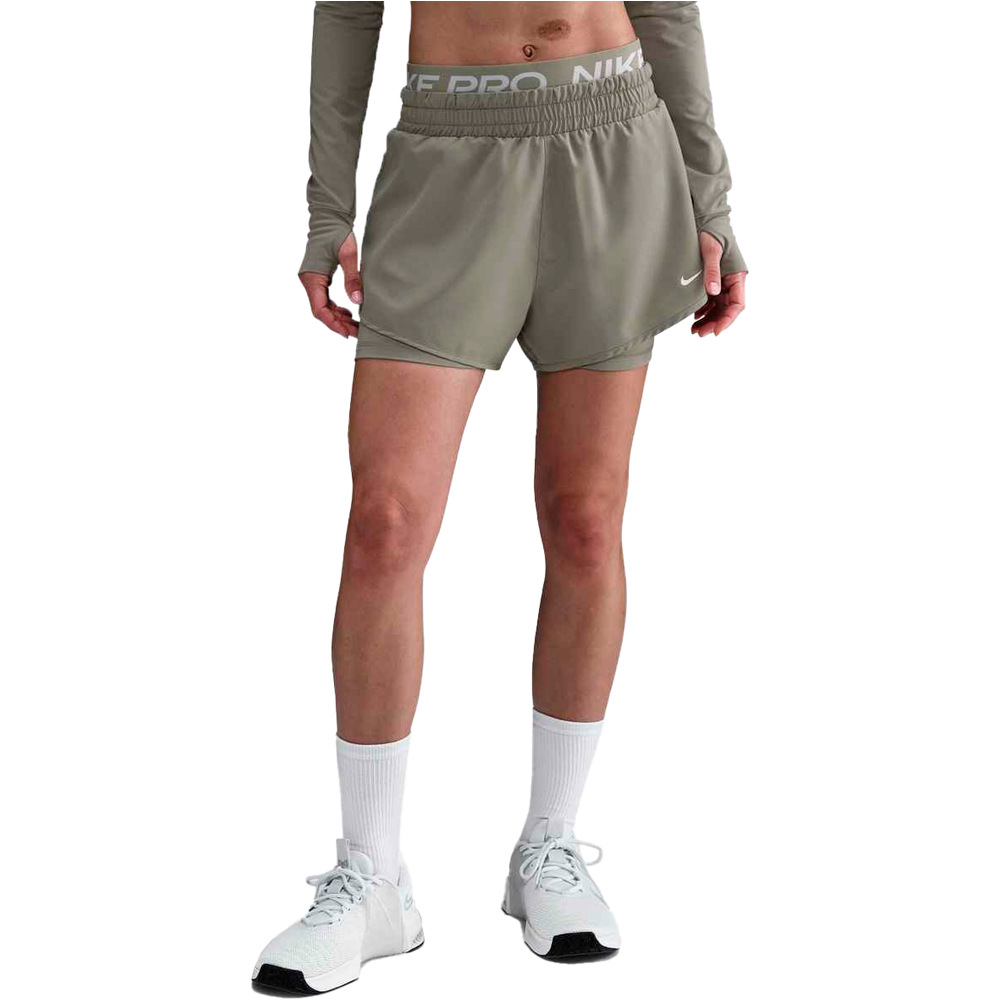 Nike pantalones y mallas cortas fitness mujer W NP DF 2IN1 SHORT TT vista frontal