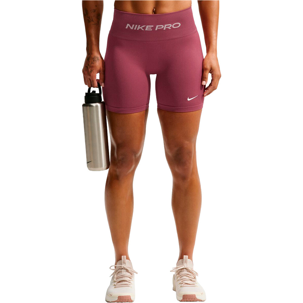 Nike pantalones y mallas cortas fitness mujer W NP DF SMLS HR 5IN SHORT WT vista frontal