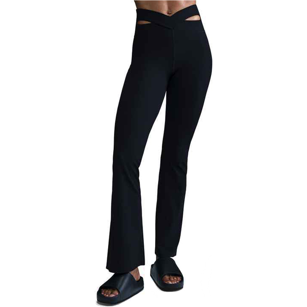 Nike pantalones y mallas largas fitness mujer W NK DF ZENVY HR RIB FLARE vista frontal