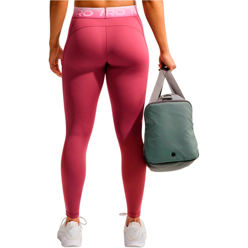 Nike pantalones y mallas largas fitness mujer W NP DF MR 7/8 TIGHT TT GRDNT vista trasera
