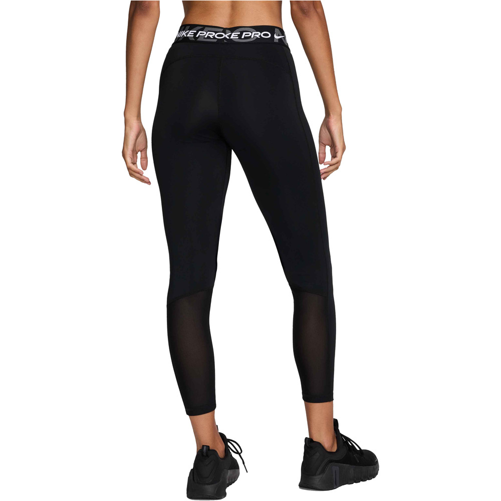 Nike pantalones y mallas largas fitness mujer W NP DF MR 7/8 TIGHT TT vista trasera