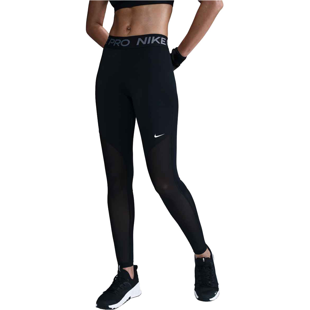 Nike pantalones y mallas largas fitness mujer W NP DF MR TIGHT GG MESH vista detalle