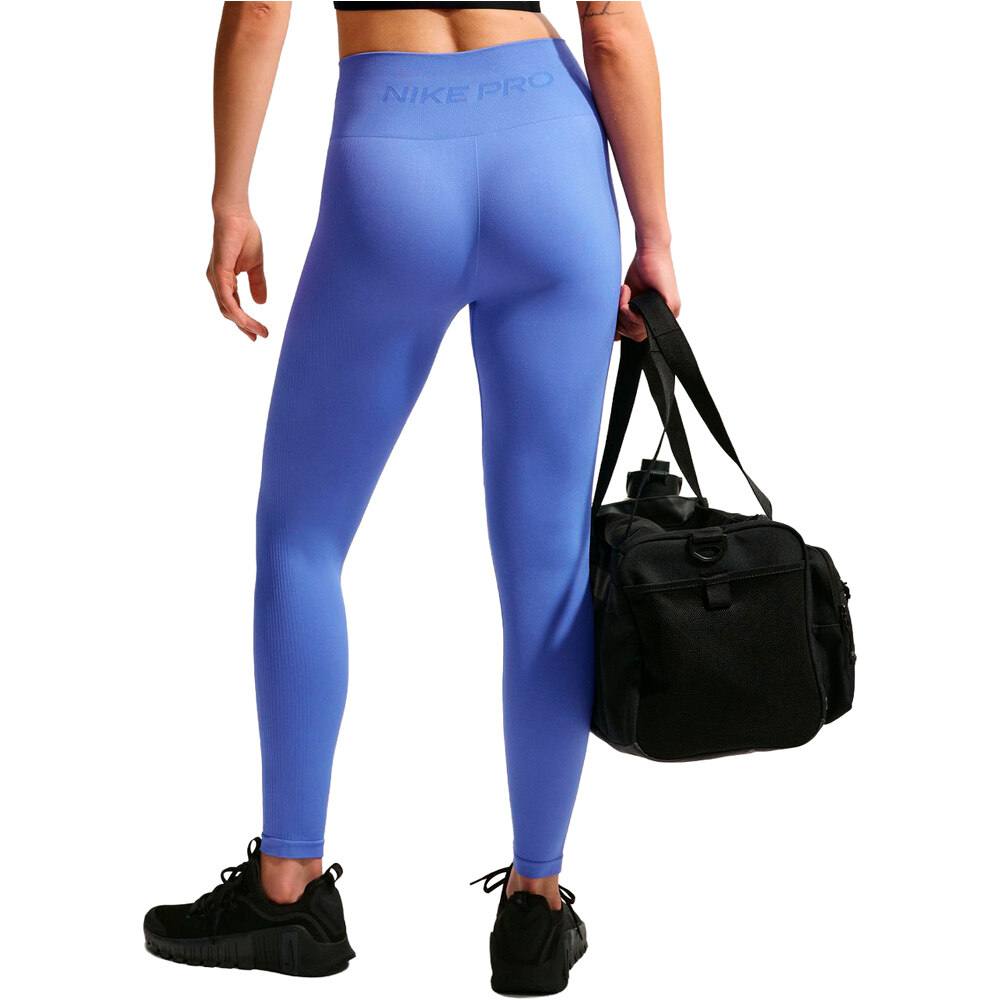 Nike pantalones y mallas largas fitness mujer W NP DF SMLS HR 7/8 TIGHT vista trasera