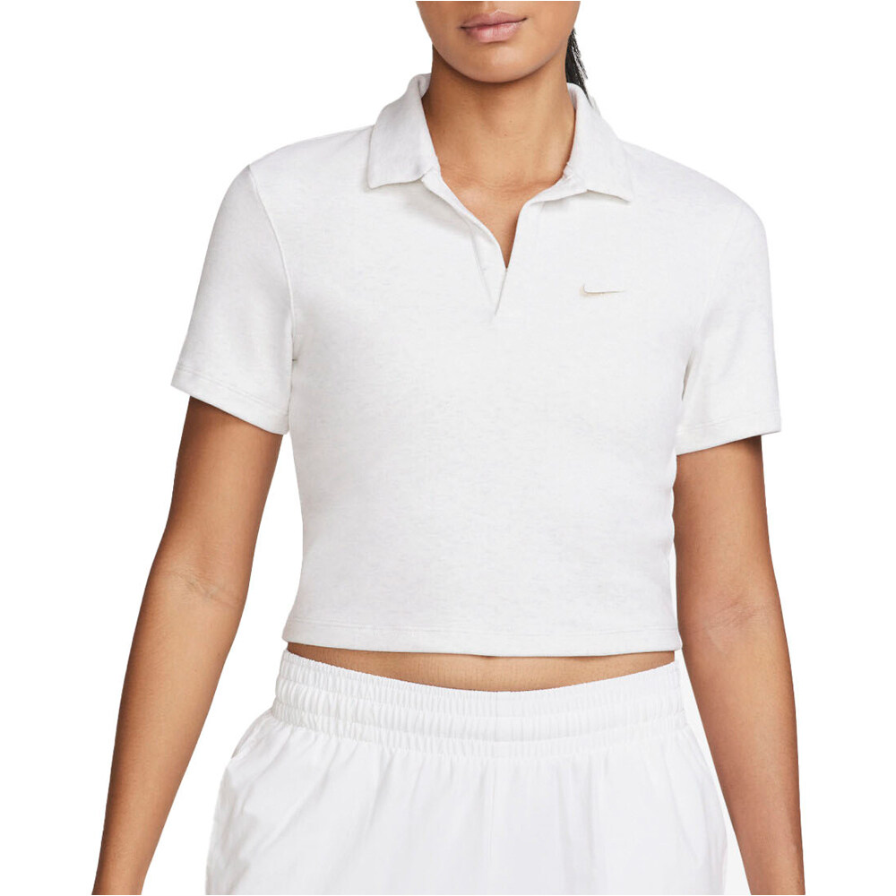 Nike polo manga corta mujer W NSW ESSNTL SS POLO CRP TOP vista frontal