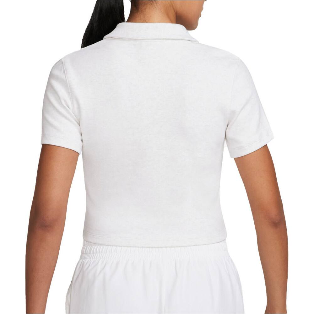 Nike polo manga corta mujer W NSW ESSNTL SS POLO CRP TOP vista trasera