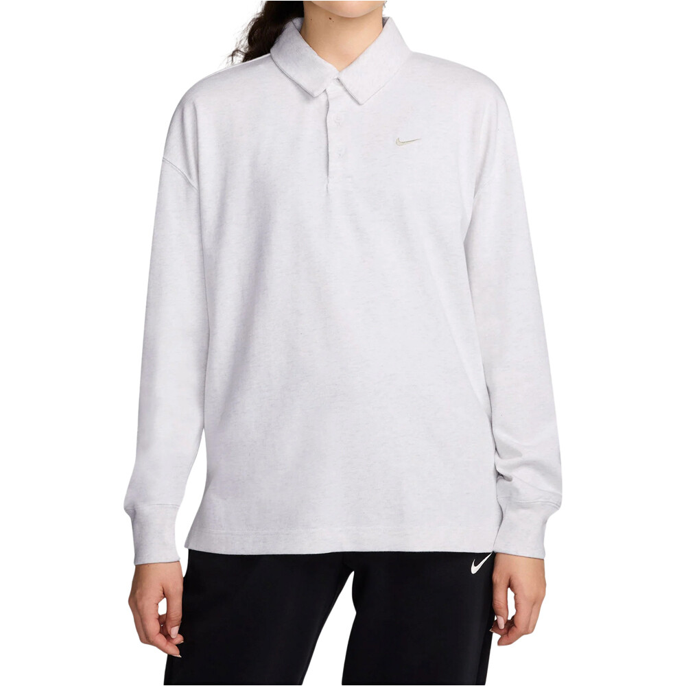 Nike polo manga larga mujer W NSW ESSNTL OS LS POLO vista frontal