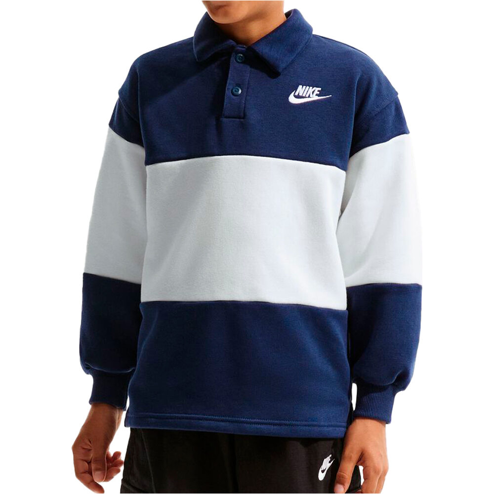 Nike polo manga larga niño K NSW CLUB RUBGY FT LBR vista frontal