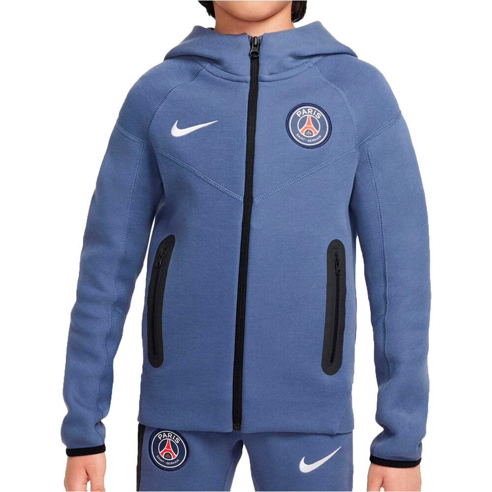 Nike sudadera entrenamiento fútbol niño PSG B NSW TECH FLC FZ vista frontal