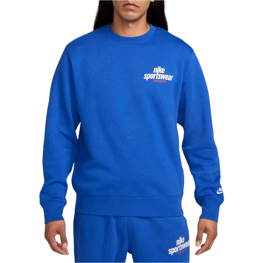 Nike sudadera hombre M NK CLUB BB CREW NSW GFX vista frontal