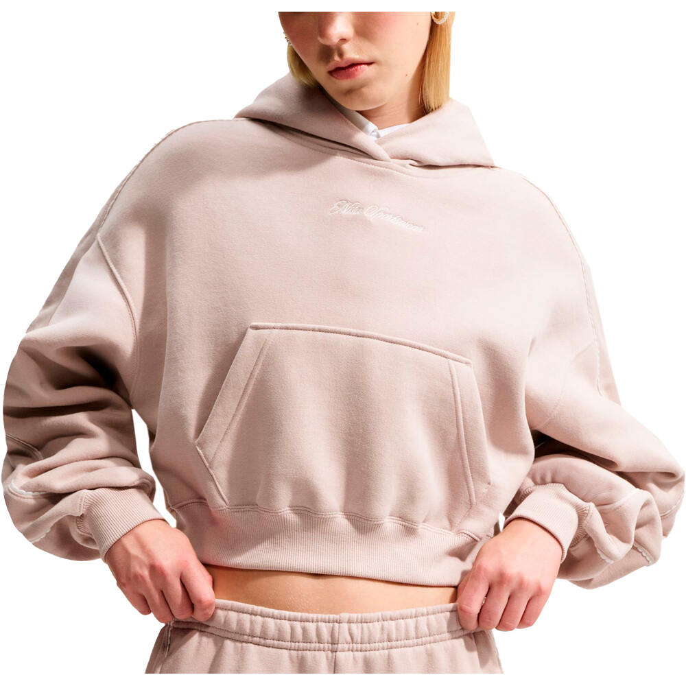 Nike sudadera mujer W NK STDO FLC MW CRP SCLOP HDY vista detalle
