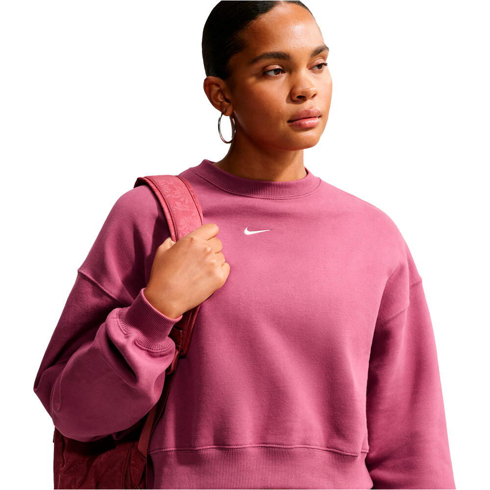 Nike sudadera mujer W NK STDO FLC MW OS CROP CREW vista detalle