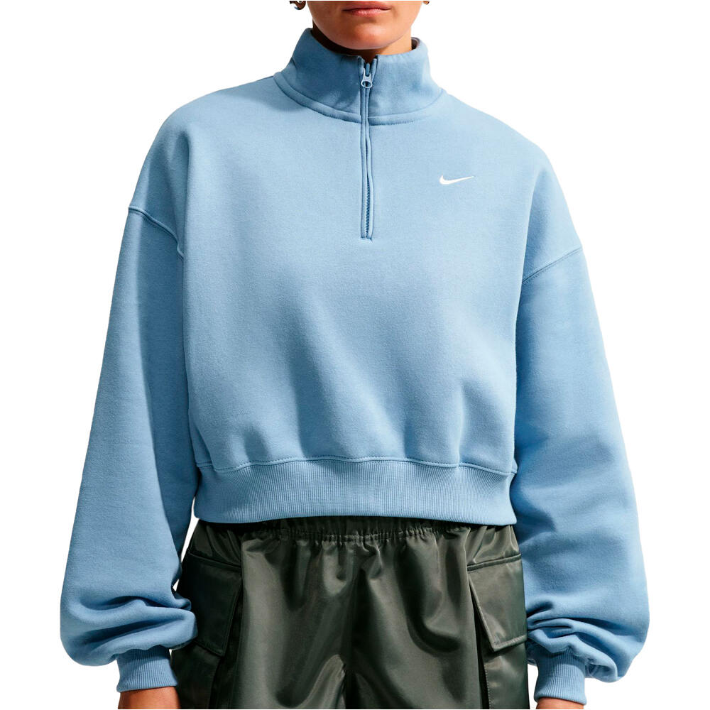 Nike sudadera mujer W NK STDO FLC MW OS CROP QZ vista detalle