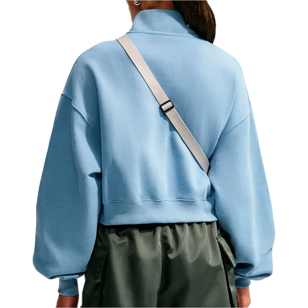 Nike sudadera mujer W NK STDO FLC MW OS CROP QZ vista trasera