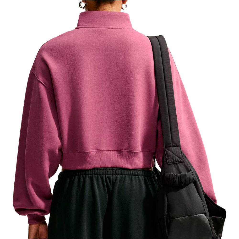 Nike sudadera mujer W NK STDO FLC MW OS CROP QZ vista trasera